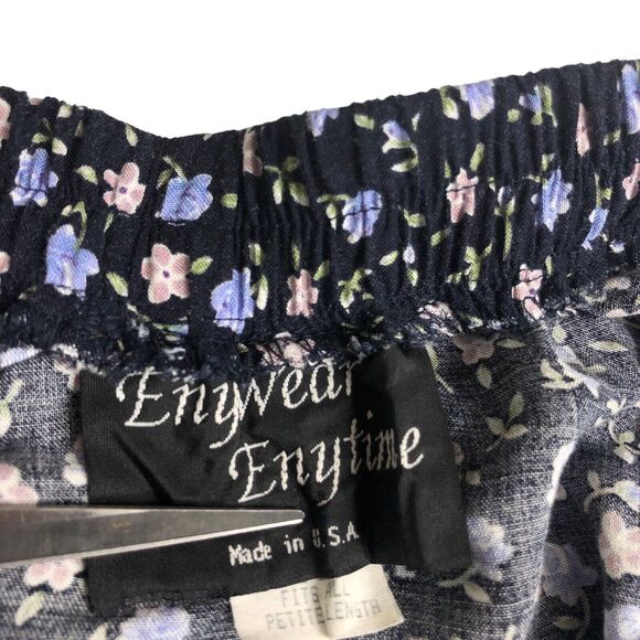 Vintage Enywear Enytime Skirt OS Petite Blue Floral Tiered Midi Cottagecore Boho - Picture 7 of 14